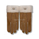 Купить UGG Перчатки Кожаные Женские Коричневые