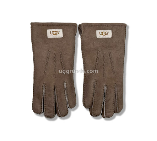 Купить UGG Перчатки Кожаные Мужские Коричневые