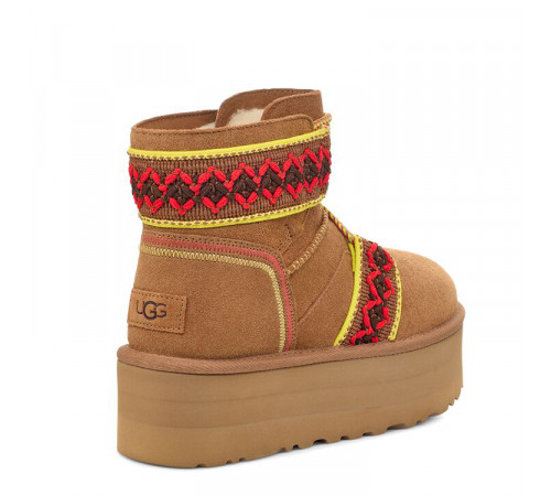 Купить UGG Classic Mini II Braid Platform Chestnut Купить UGG Classic Mini II Braid Platform Chestnut
