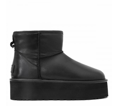 Купить UGG Classic Mini Platform Leather Black Купить UGG Classic Mini Platform Leather Black