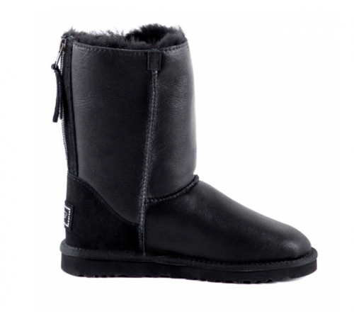 Купить UGG Classic Short Zip Metallic Black Купить UGG Classic Short Zip Metallic Black