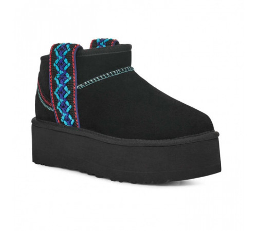 Купить UGG Classic Ultra Mini Braid Platform Black Купить UGG Classic Ultra Mini Braid Platform Black