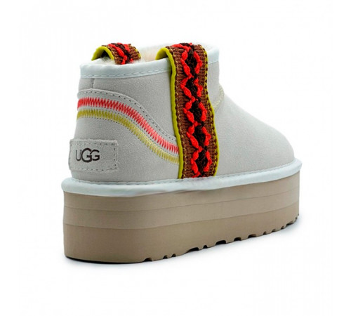 Купить UGG Classic Ultra Mini Braid Platform White Купить UGG Classic Ultra Mini Braid Platform White