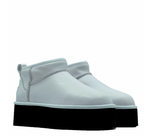 Купить UGG Classic Ultra Mini Platform Leather White Купить UGG Classic Ultra Mini Platform Leather White