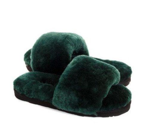 Купить UGG Fluff Slide Slippers Dark Green