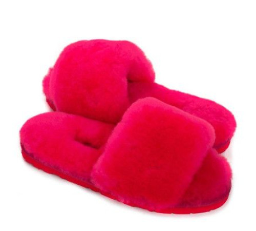 Купить UGG Fluff Slide Slippers Rose Red