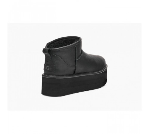 Купить UGG Classic Ultra Mini Platform Black Leather Купить UGG Classic Ultra Mini Platform Black Leather