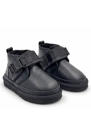 UGG Kids Neumel Snapback Leather Black