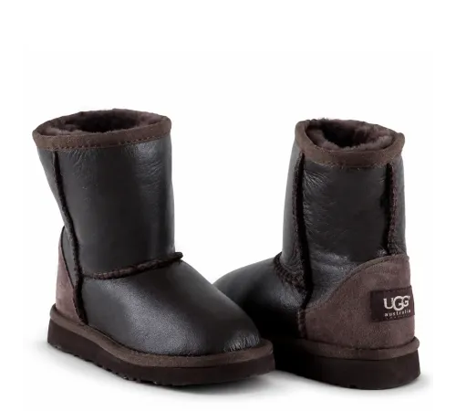 Купить UGG Kids Classic Short Metallic Chocolate